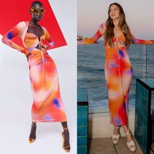 LAPOINTE Printed Drawstring Dress in Size 4